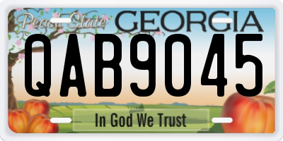 GA license plate QAB9045