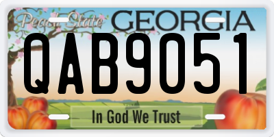 GA license plate QAB9051