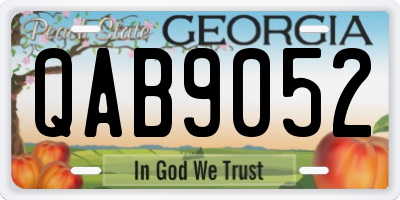 GA license plate QAB9052