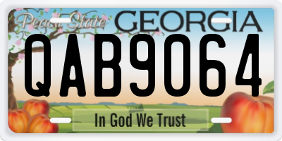 GA license plate QAB9064