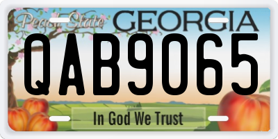 GA license plate QAB9065