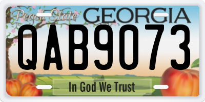 GA license plate QAB9073