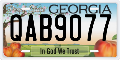 GA license plate QAB9077