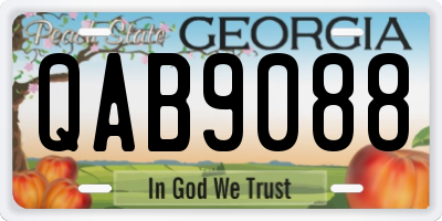 GA license plate QAB9088