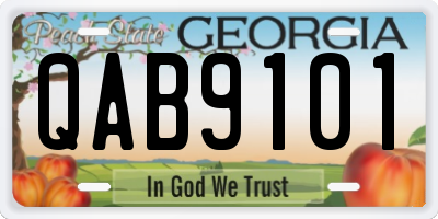 GA license plate QAB9101