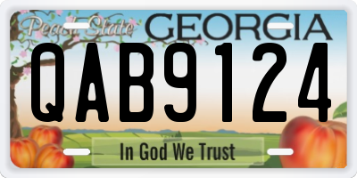 GA license plate QAB9124