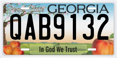GA license plate QAB9132