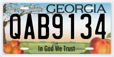 GA license plate QAB9134