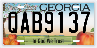 GA license plate QAB9137
