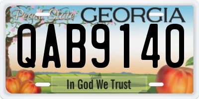 GA license plate QAB9140