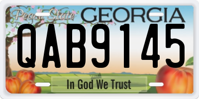 GA license plate QAB9145