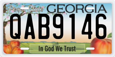 GA license plate QAB9146