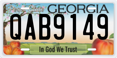 GA license plate QAB9149
