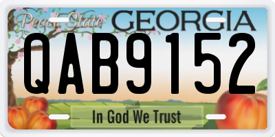 GA license plate QAB9152