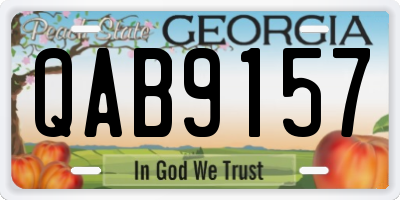 GA license plate QAB9157