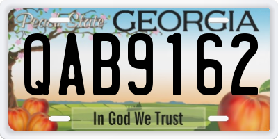 GA license plate QAB9162