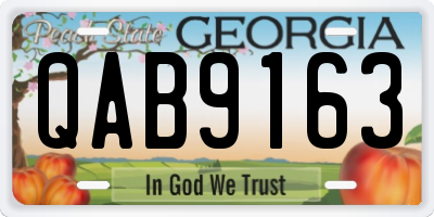 GA license plate QAB9163