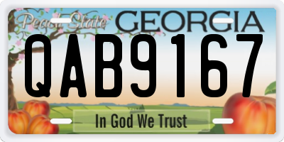 GA license plate QAB9167