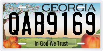 GA license plate QAB9169