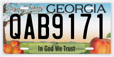 GA license plate QAB9171