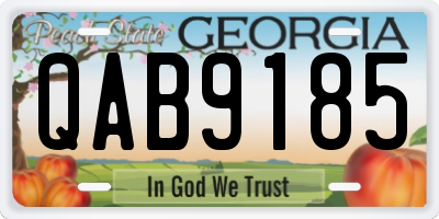 GA license plate QAB9185