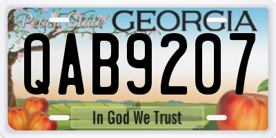 GA license plate QAB9207