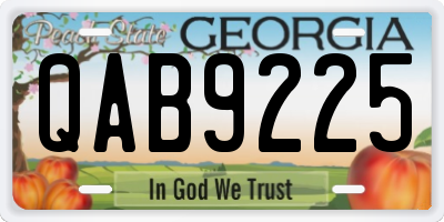 GA license plate QAB9225