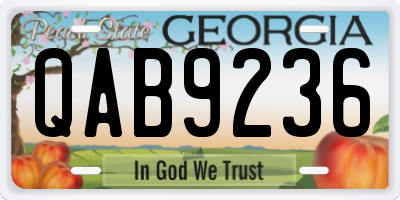 GA license plate QAB9236