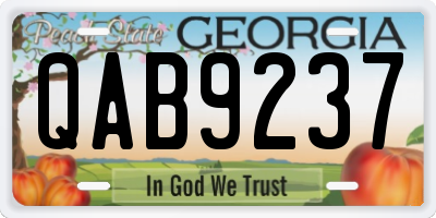 GA license plate QAB9237