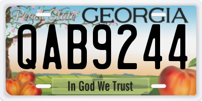 GA license plate QAB9244