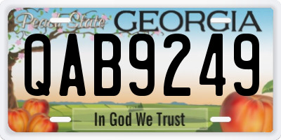 GA license plate QAB9249