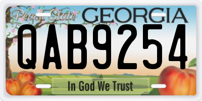 GA license plate QAB9254