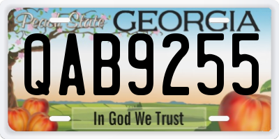 GA license plate QAB9255