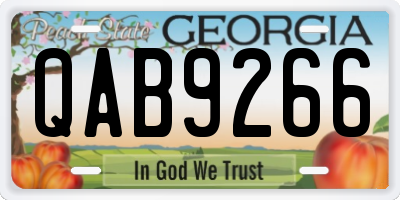GA license plate QAB9266