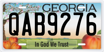 GA license plate QAB9276