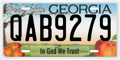 GA license plate QAB9279