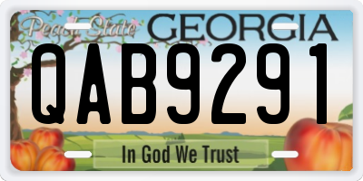 GA license plate QAB9291