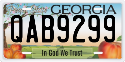 GA license plate QAB9299