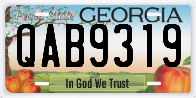 GA license plate QAB9319