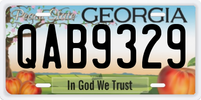 GA license plate QAB9329