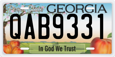 GA license plate QAB9331