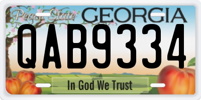 GA license plate QAB9334