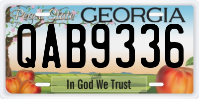 GA license plate QAB9336
