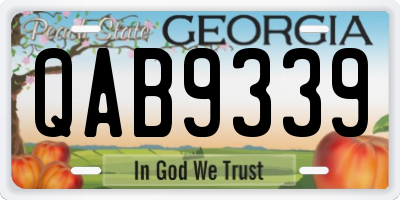 GA license plate QAB9339