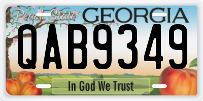 GA license plate QAB9349