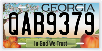 GA license plate QAB9379