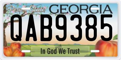 GA license plate QAB9385