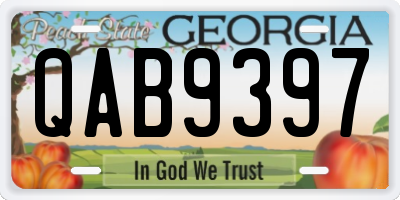 GA license plate QAB9397