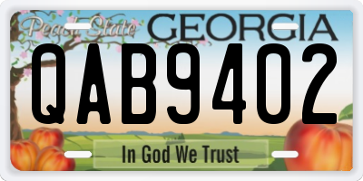 GA license plate QAB9402