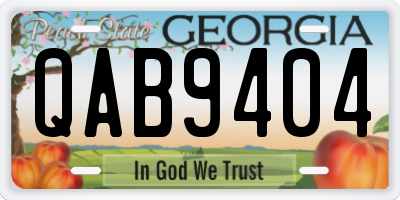 GA license plate QAB9404